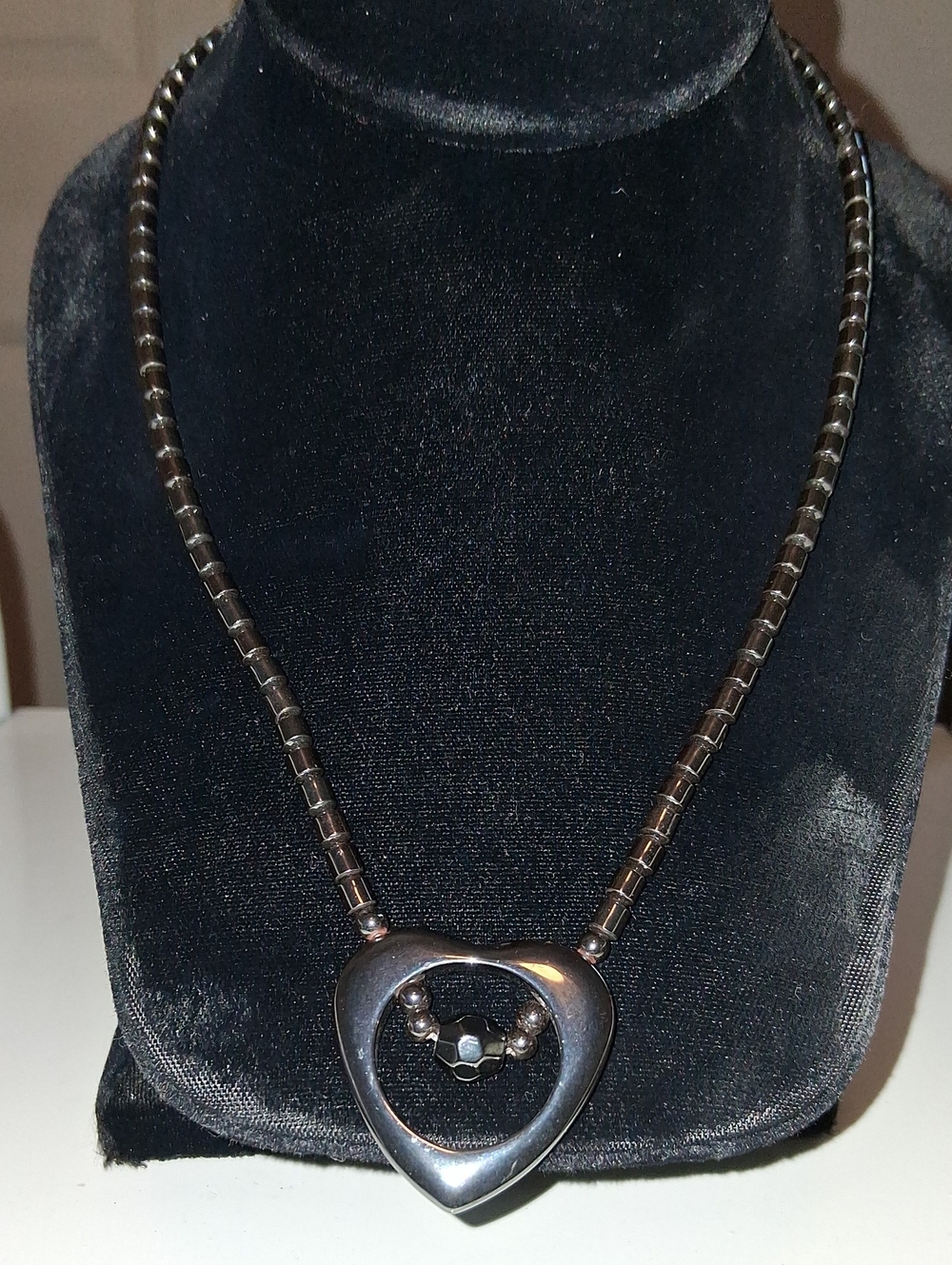 Hematite Heart Pendant Necklace - Women's Jewelry